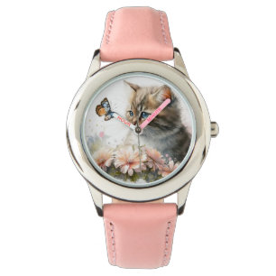Montre Kitten et papillon