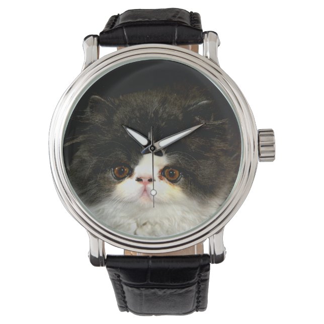 Montre Kitten noir et blanc (devant)