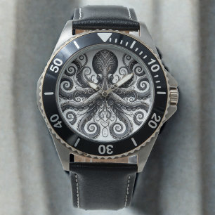 Montre Kraken Steampunk Octopus Ornate Black