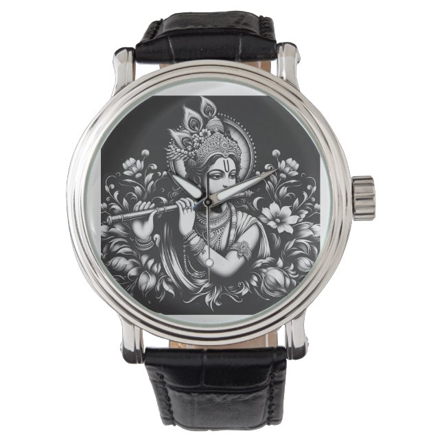Montre Krishna Noir et Blanc (devant)