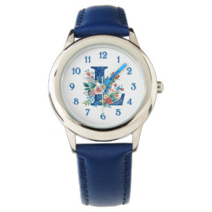 Montre L Monogramme orné design floral