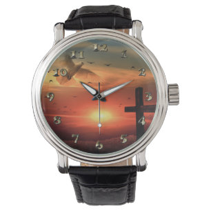 Montre La colombe et la croix de résurrection du coucher
