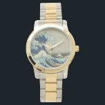 Montre La Grande Vague au large de Kanagawa<br><div class="desc">The Great Wave Watch The Great Wave off Kanagawa, aussi connu sous le nom de The Great Wave ou simplement The Wave, est une gravure en bois de l'artiste japonais Katsushika Hokusai. Exemple de l'art ukiyo-e, il a été publié entre 1830 et 1833 comme le premier dans la série de...</div>