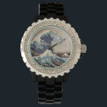 Montre La Grande Vague au large de Kanagawa<br><div class="desc">La Grande Vague au large de Kanagawa est une gravure en bois de l'artiste japonais Hokusai. Il a été publié vers 1830 à la fin de la période Edo.</div>