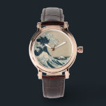 Montre La Grande Vague au large de Kanagawa<br><div class="desc">La Grande Vague de Kanagawa,  de la série '36 Vues du Mont Fuji' | par Katsushika Hokusai | Lieu de l'art : Collection privée | Artiste japonais | Numéro de collection d'images : XIR158277</div>