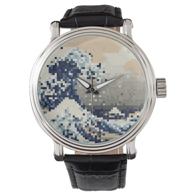 Montre La Grande vague au large de Kanagawa 8 bits Pixel  (devant)