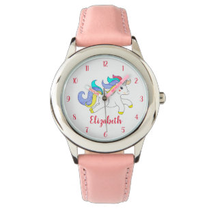 Montre La licorne colorée mignonne a personnalisé la