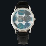 Montre La Mer - Cercles<br><div class="desc">La Mer III par Chariklia Zarris. Motif qui présente des cercles d'aquarelle bleu-ish.</div>