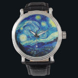 Montre La nuit étoilée par Vincent Van Gogh<br><div class="desc">Vincent Van Gogh La Nuit Étoile. Il s'agit d'un ancien chef-d'oeuvre du peintre-maître néerlandais Vincent Van Gogh.Cette peinture de paysage d'art raffiné a une belle,  vibrante,  couleur saturée. Vincent Van Gogh était un peintre impressionniste de poste hollandais. Cette image est du domaine public</div>
