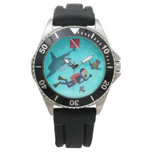 MONTRE LA PLONGÉE DE LA SCUBA AVEC LE SHARK ET LE TURTTO