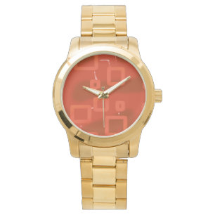 Montre La Saint-Valentin Rouge Abstrait Géométrique Fanta