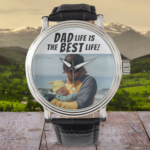 Montre La vie papa est la meilleure vie Photo de famille