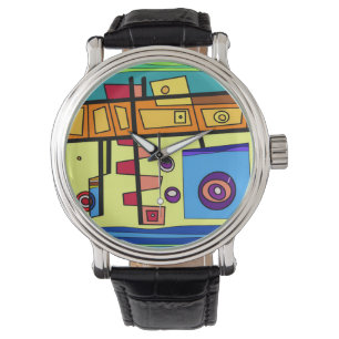 Montre La vie sous-marine Orange Jaune Bleu Vert 