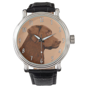 Montre Labrador Retriever (Chocolat) Peinture - Chien Art