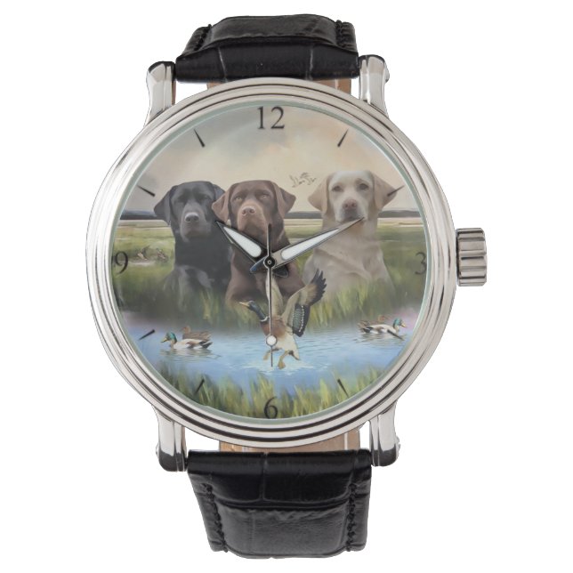 Montre Labrador Retrievers, (Chasse aux chiens) (devant)