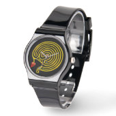 MONTRE LABYRINTHE D'OR HYPER EN NOIR (Angle)