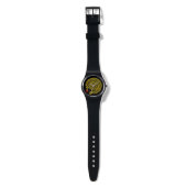 MONTRE LABYRINTHE D'OR HYPER EN NOIR (Sangle)