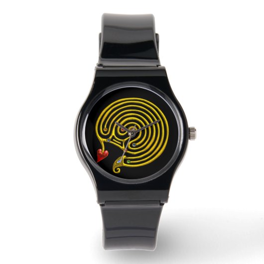 MONTRE LABYRINTHE D'OR HYPER EN NOIR (Recto)