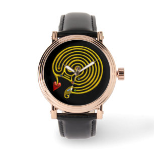 Montre LABYRINTHE HYPER d'OR MÉDIÉVAL AVEC le noir de