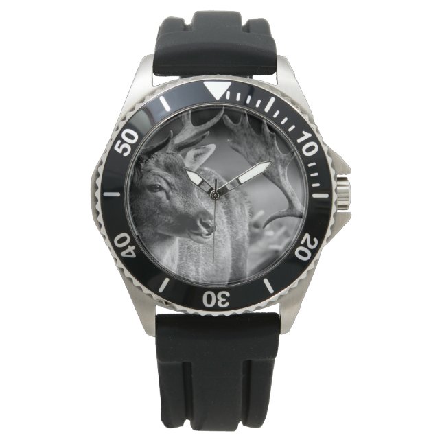 Montre L'acier inoxydable pour hommes, Deer Watch (devant)