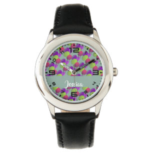 Montre Laine colorée sur gris