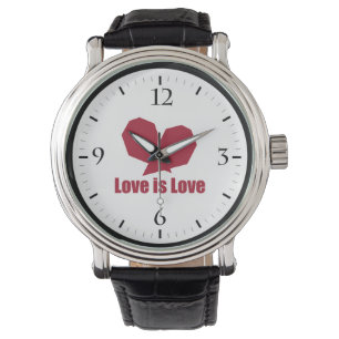 Montre L'amour est amour coeur rouge