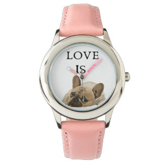 Montre L'Amour Est Français Bulldog mignon Français Chien