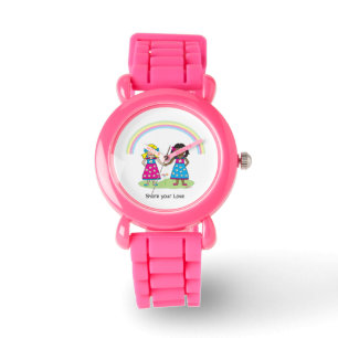 Montre "L'AMOUR est l'AMOUR - Parties scintillant rose po