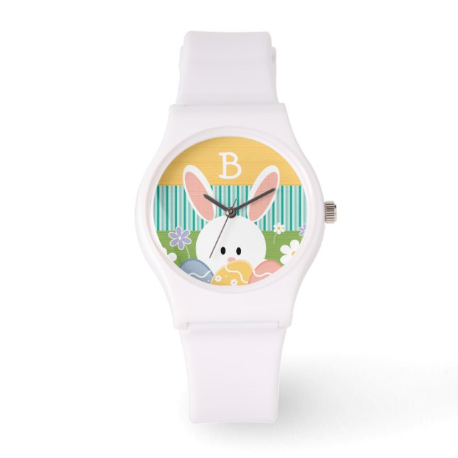 Montre Lapin de Pâques Jaune Monogramme (Recto)