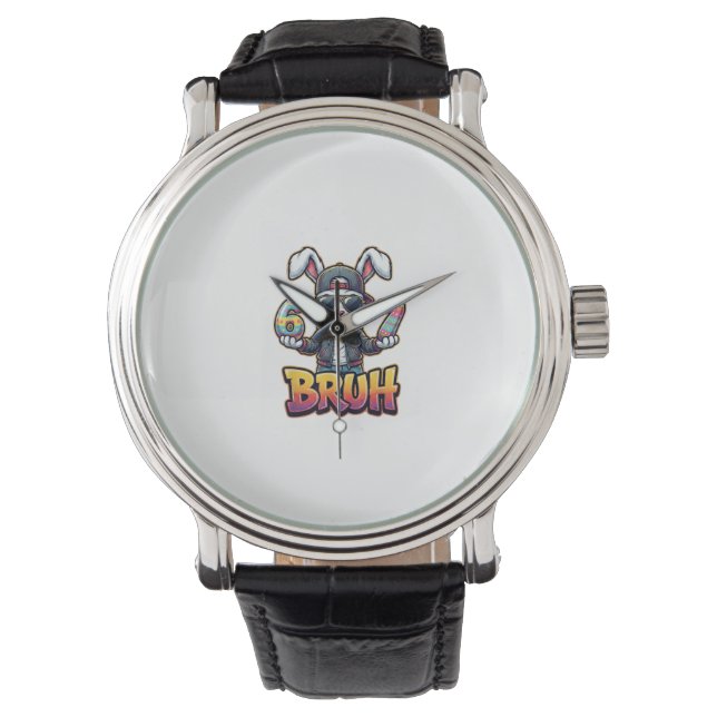 Montre Lapin de Pâques Mème Bruh Drôle 6 7 Œufs de Pâques (devant)