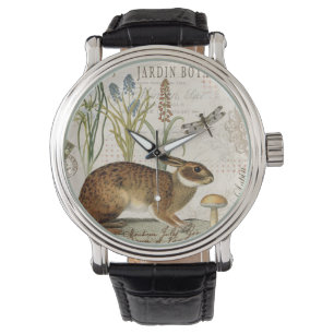 Montre lapin français vintage moderne dans le jardin