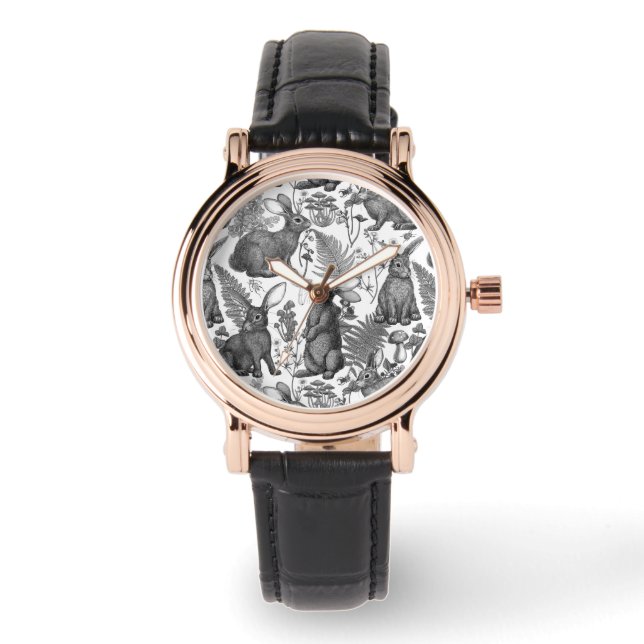Montre Lapins et flore boisée 2 Regarder (Recto)