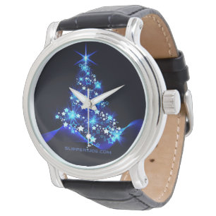 Montre l'arbre de Noël stylisé et lumineux de SlipperyJoe