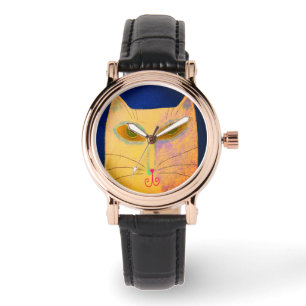 Montre L'art du chat jaune Abstrait à porter