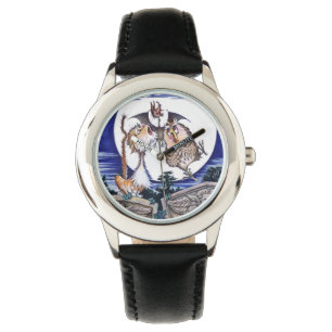 Montre Le chat la batte et le hibou observent