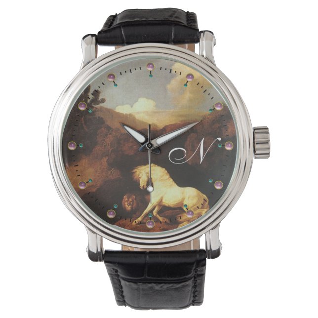 Montre Le Cheval Blanc Effrayé Par Un Monogramme De Lion (devant)