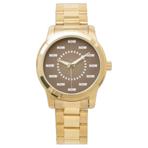 Montre Le cool "MAINTENANT" observent (le brun)