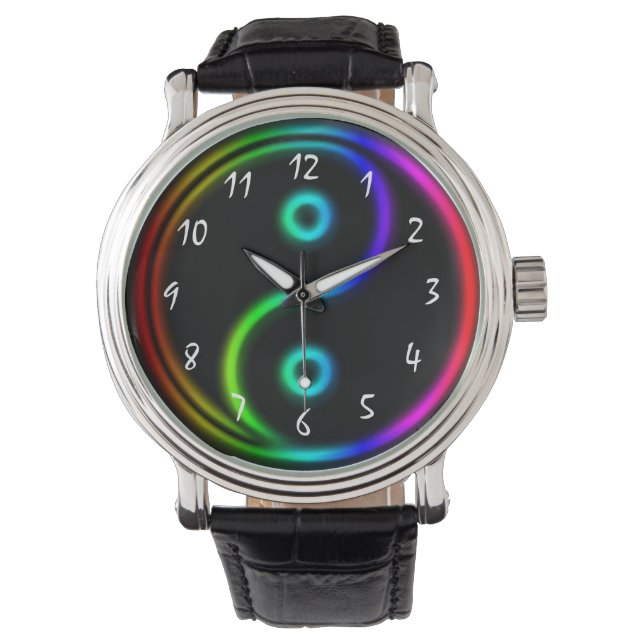 Montre Le cool Neon aime Glown Yin et yang (devant)