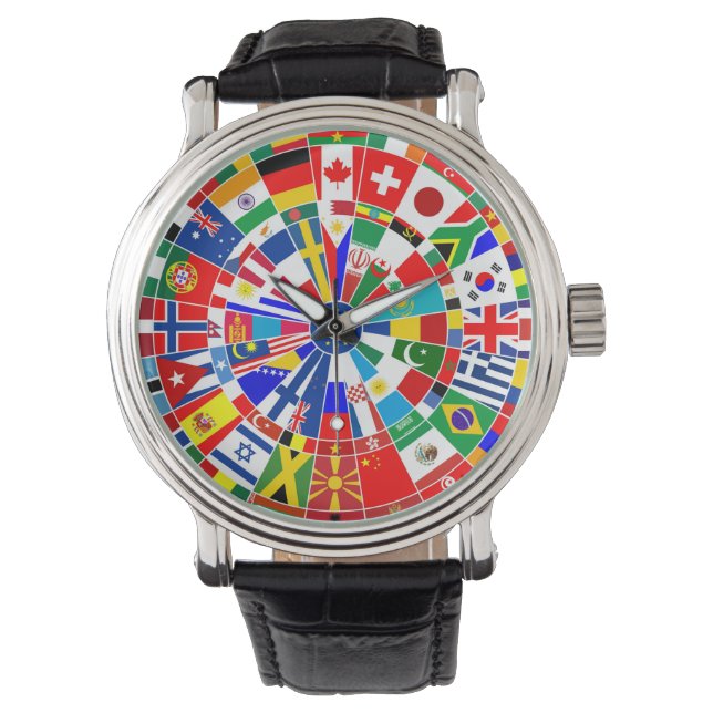 Montre le drapeau mondial fléchettes de jeu de plateau ta (devant)