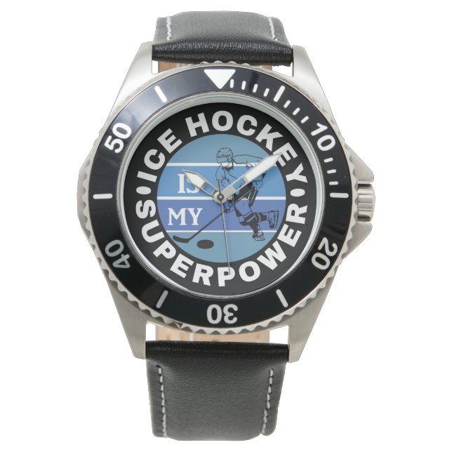Montre Le hockey sur glace est ma superpuissance (devant)