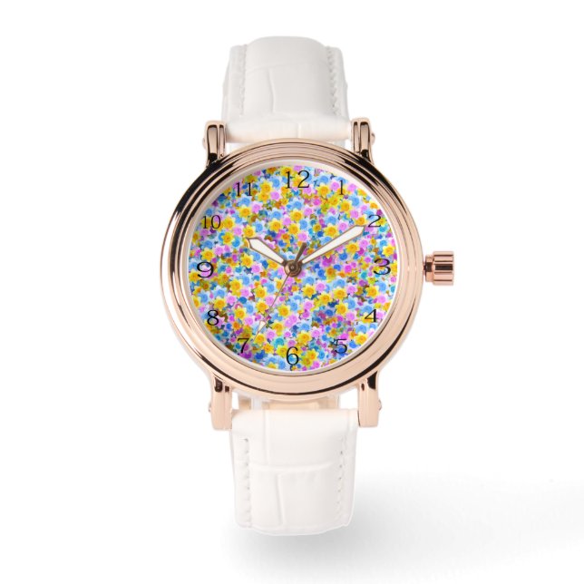 Montre Le Jardin Peint : Daffodiles multicolores (Recto)