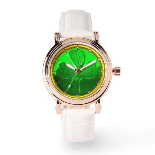 MONTRE LE JOUR DE ST PATRICK LE SHAMROCK VERT JEWEL EN PI (Recto)
