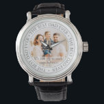 Montre Le meilleur papa jamais photo classique moderne<br><div class="desc">Ce design simple et classique est composé de typographie serif et d'ajouter une photo personnalisée. "Le meilleur papa jamais" tourne autour de la photo de votre père,  père,  papa,  etc.</div>