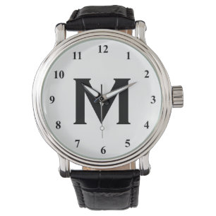 Montre Le monogramme noir et blanc observe