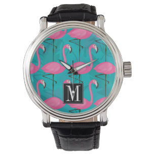 Montre Le motif lumineux de Flamant rose ajoutent votre