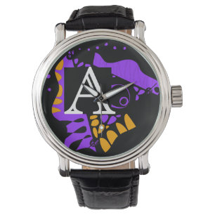 Montre Le nid d’oiseaux - Lettre initiale personnalisée A