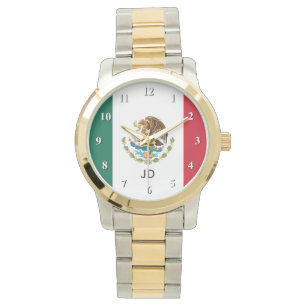 Montre Le poignet du drapeau mexicain pour hommes et femm
