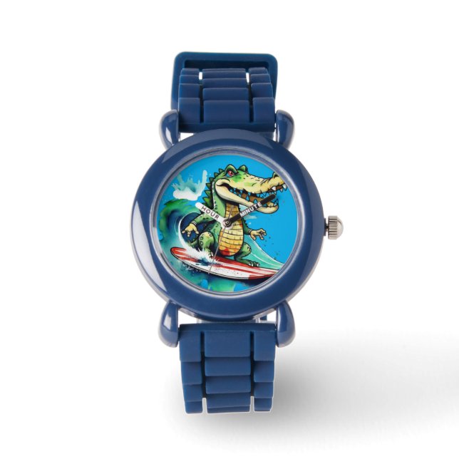 Montre Le surf de crocodile drôle (Recto)