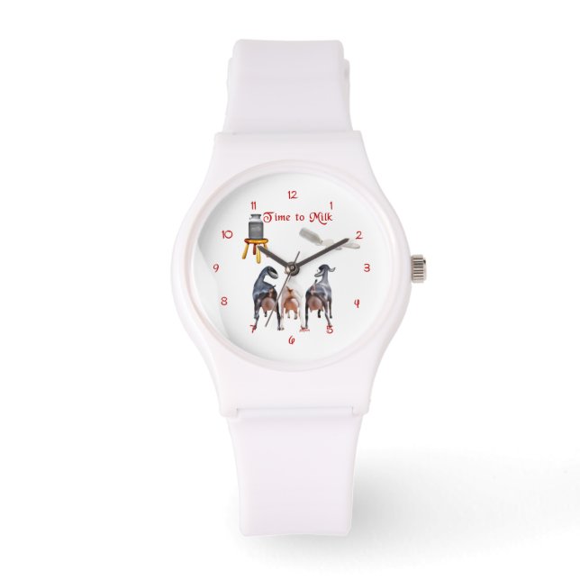 Montre Le temps de la chèvre pour le lait des chèvres (Recto)