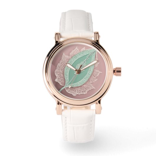 Montre Leaf de thé vert art IA (Recto)